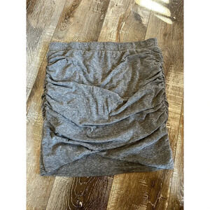 Pam & Gela Women’s Ruched Mini Skirt Size L Made In USA Grey